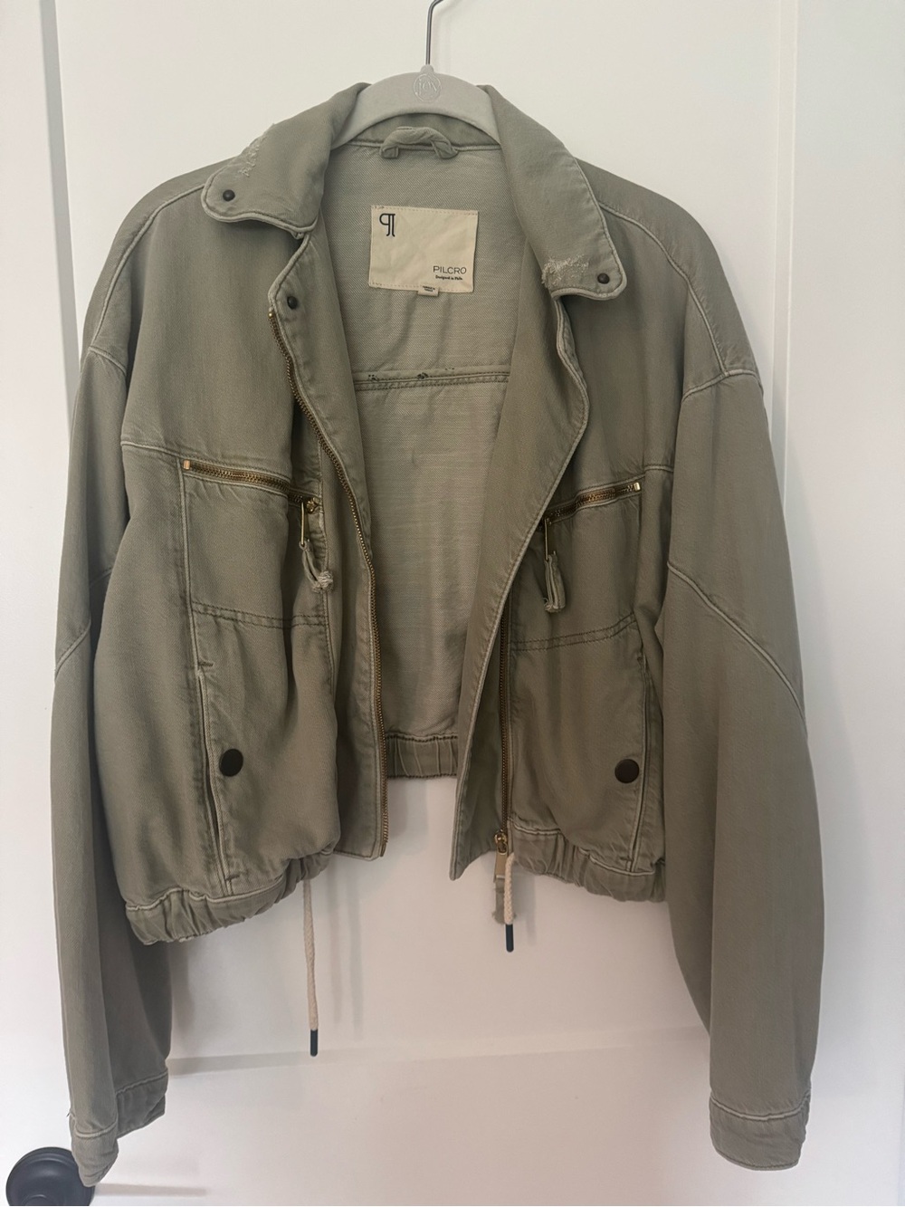 Pilcro Olive Utility Drawcord Jacket
